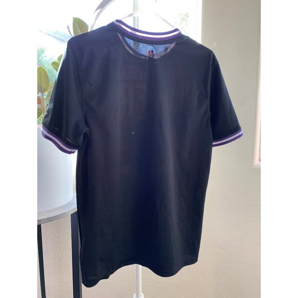 Mens NBA Los Angeles Lakers S Polyester Tshirt Black Short Sleeve Basketball - Picture 8 of 9